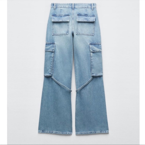 Zara Jeans Zara Trf Cargo Jeans With Belt Loop Poshmark